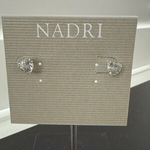 Nadri NEW Cubic Zirconia Heart Stud Earrings